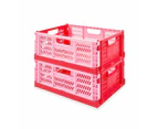 15L Collapsible Crate, Medium, Red - Anko