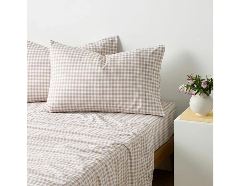 Target Rian Check Australian Cotton Stonewash Sheet Set