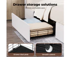 Levede Double Bed Frame Adjustable Headboard LED Lights Drawers USB Charge