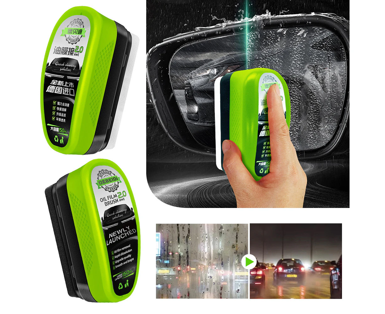 Oil Film Remover for Glass, Multifunctional Car Oil Film Cleaning Brush, Oil Film Cleaning Brush, Oil Film Remover for Windscreens english