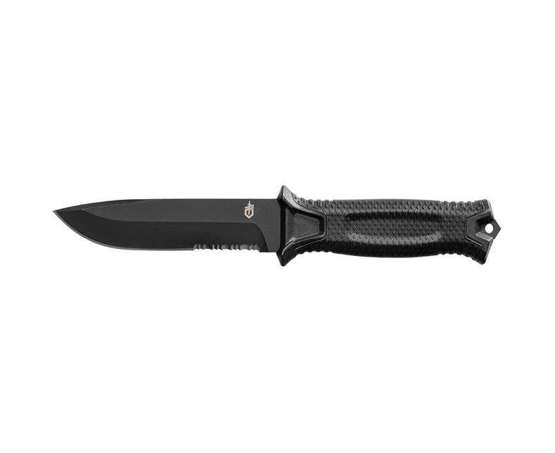 Gerber USA Made StrongArm Fixed Blade Serrated Tactical Knife - Black