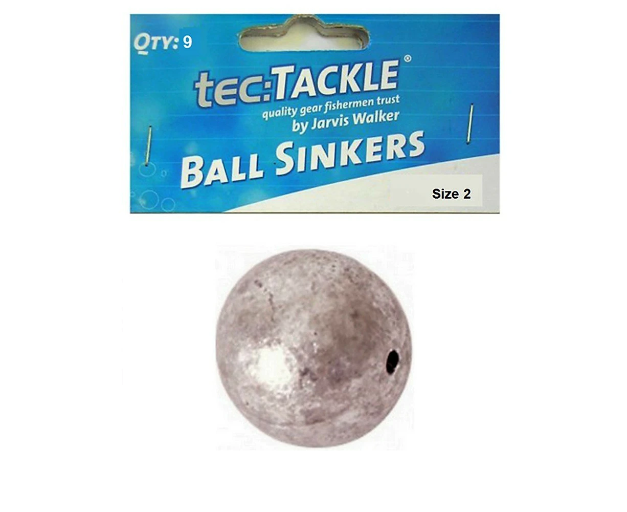 9 x Jarvis Walker 2 Ball Sinkers - Pre Packed 2 Ball Fishing Sinkers