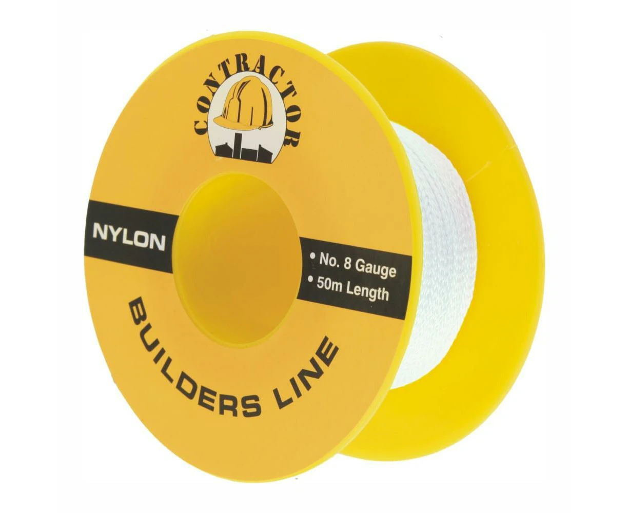 CONTRACTOR Builders String Line #8 - 50m White - Single Buy