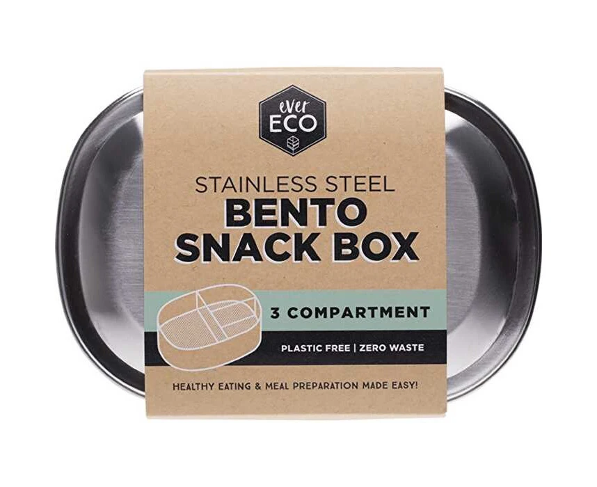 Ever Eco Stainless Steel Bento Snack Box 3 Compartments 580ml