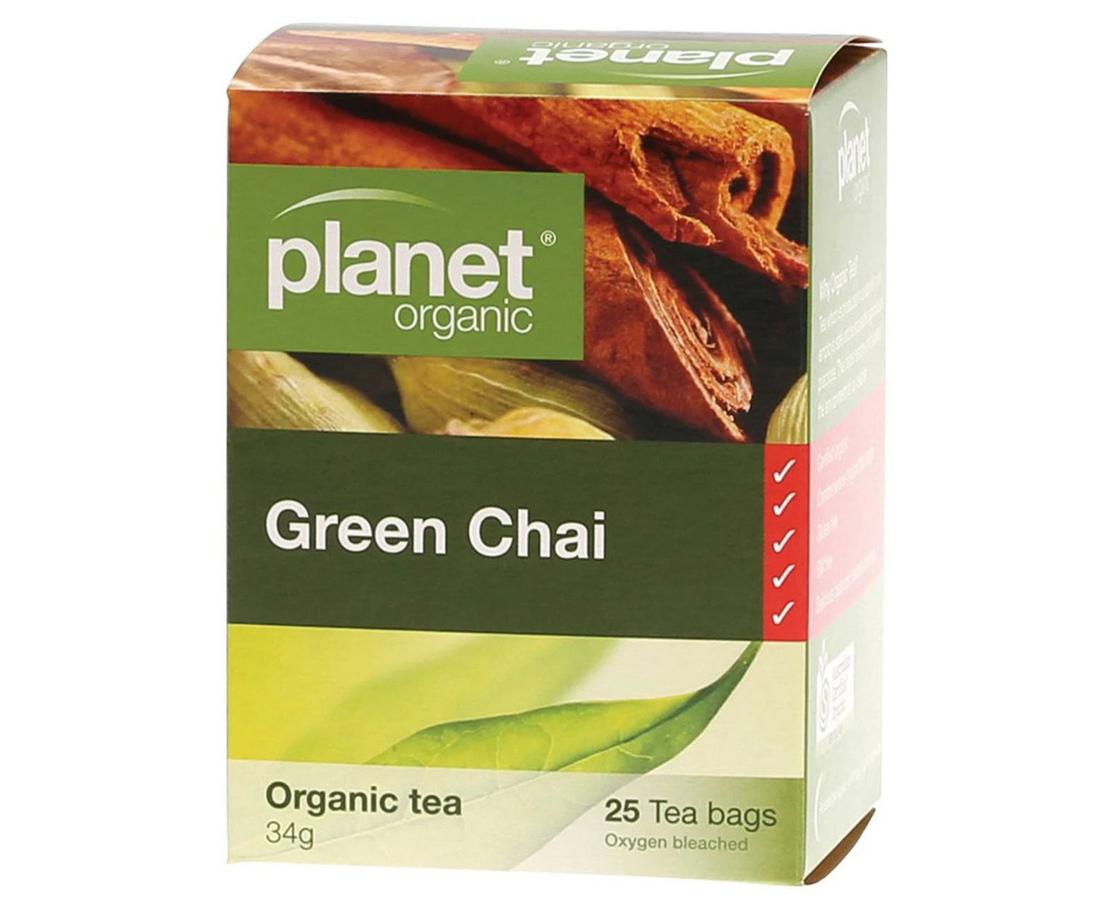 Herbal Tea Bags, 25 Pieces (Green Chai)