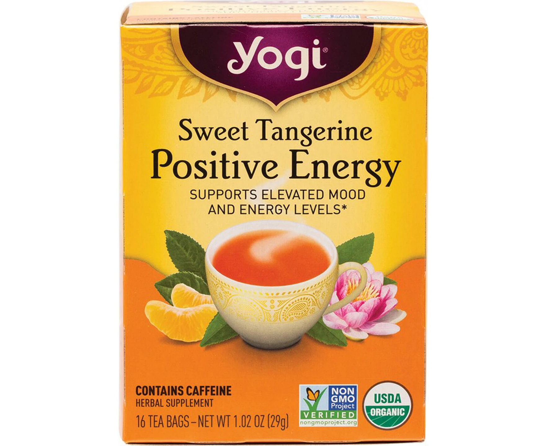 Herbal Tea Bags (Sweet Tangerine Positive Energy), 16 Pieces