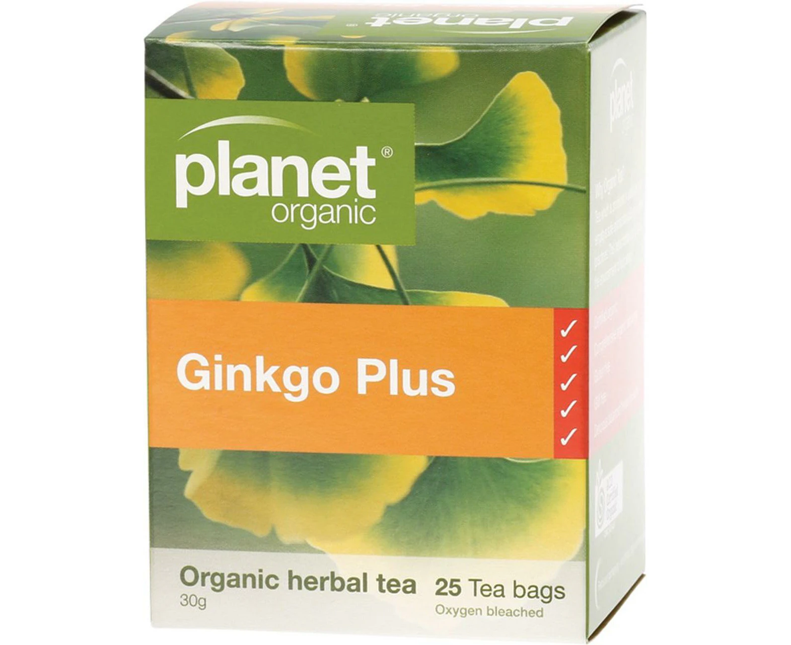 Herbal Tea Bags, 25 Pieces (Ginkgo Plus)