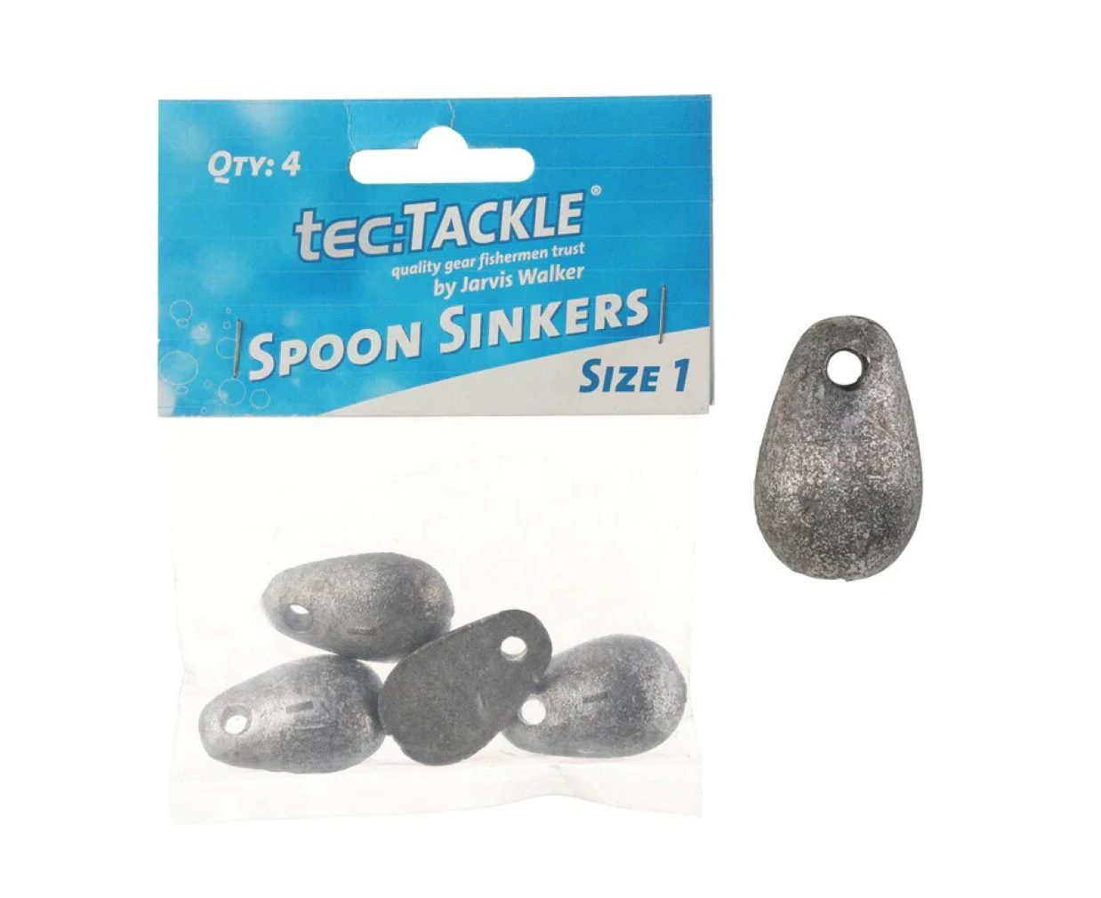 4 Pack of Jarvis Walker Size 1 Spoon Sinkers