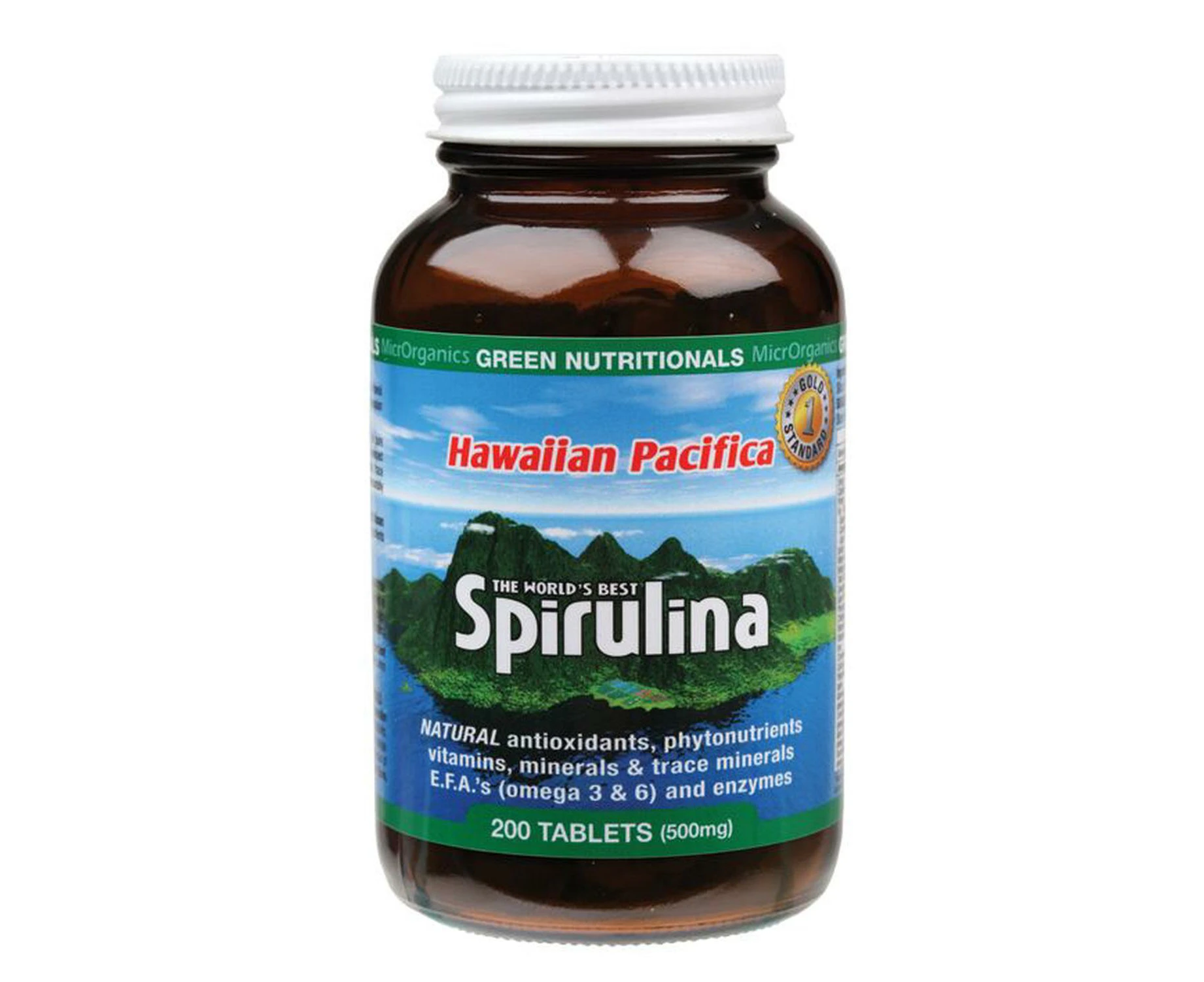 Hawaiian Pacifica Spirulina - 500mg, 200 Tablets