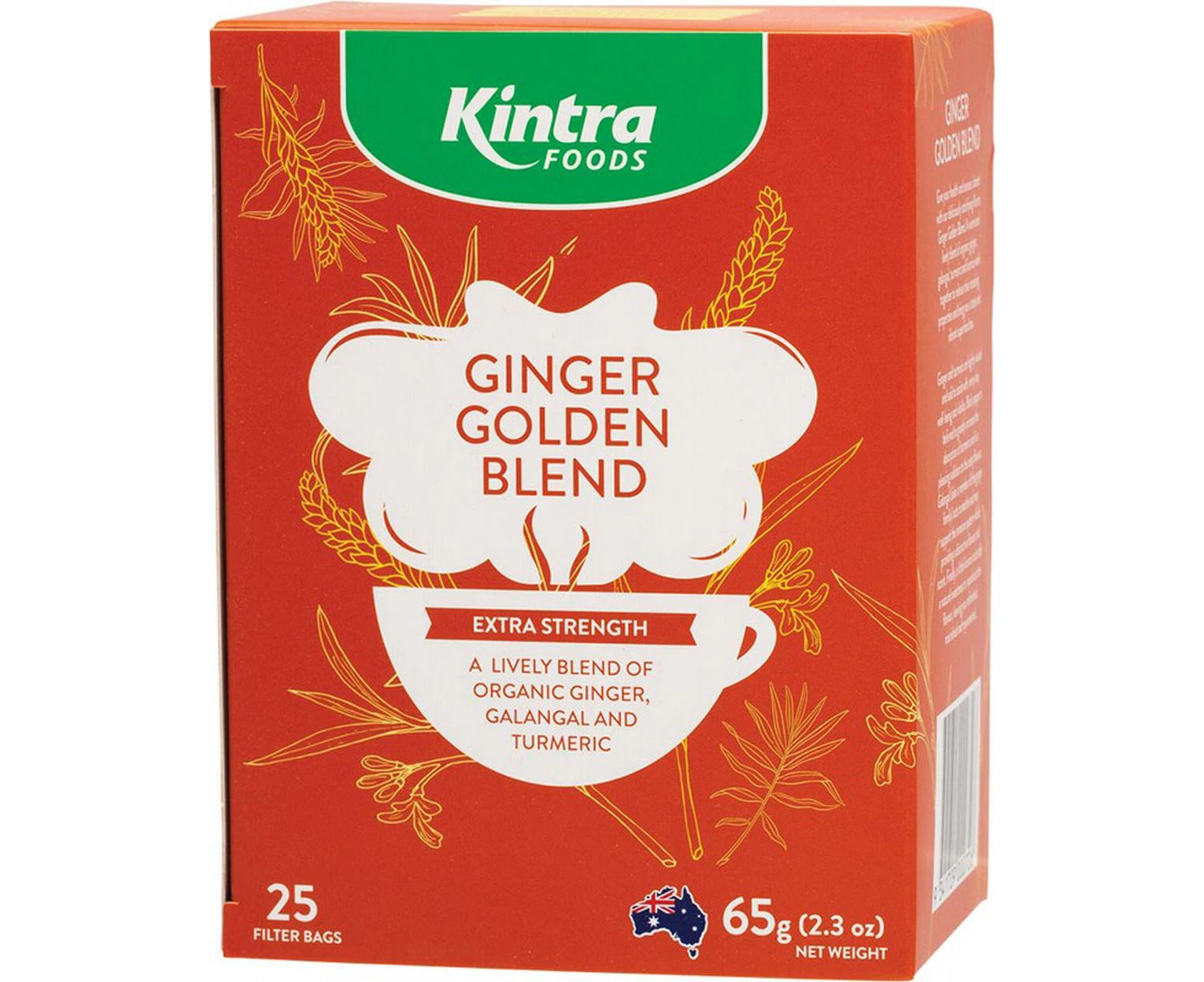 Herbal Tea Bags, 25 Pieces (Ginger Golden Blend)