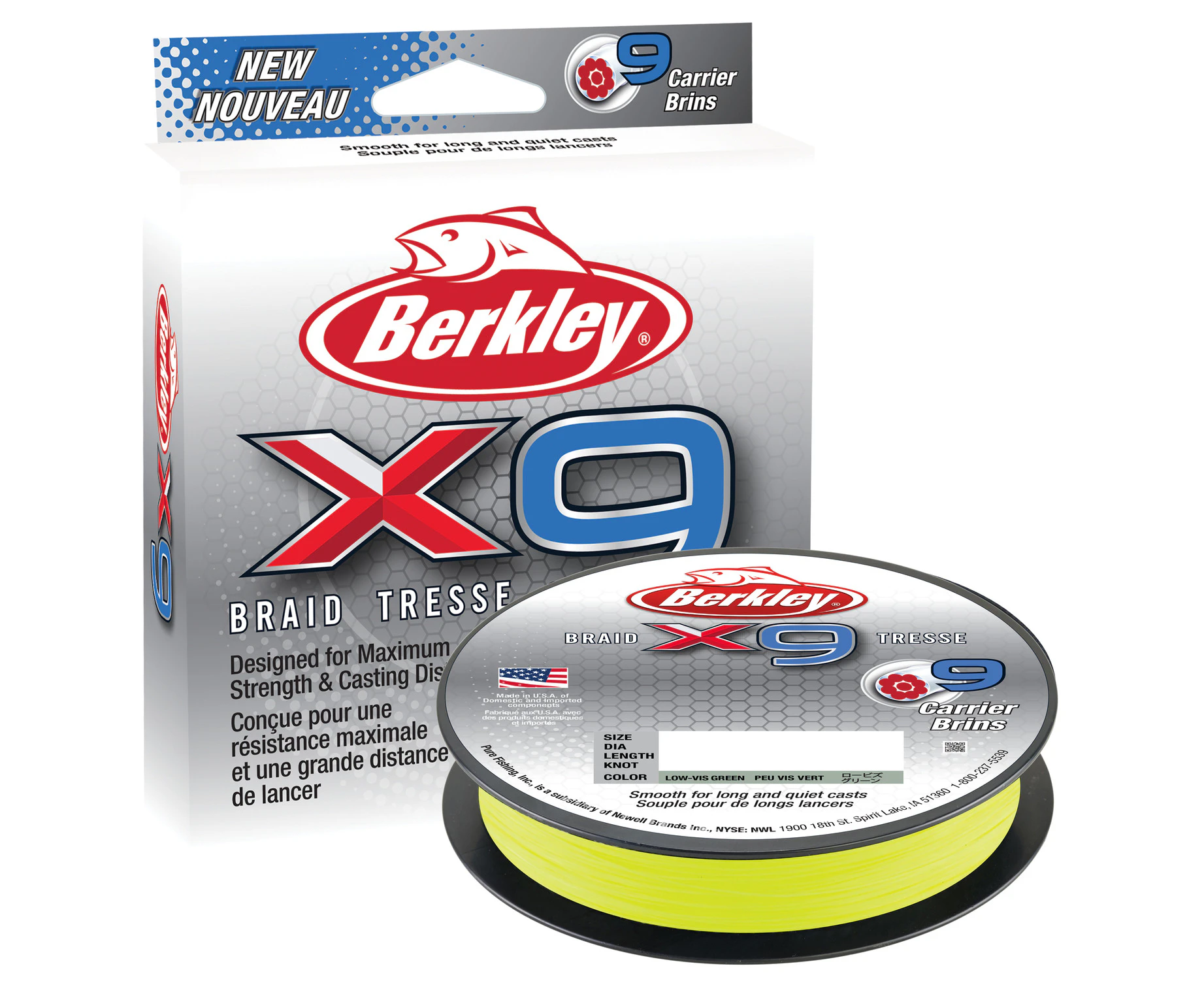 Berkley X9 Flame Green 300m Braid Fishing Line #80lb