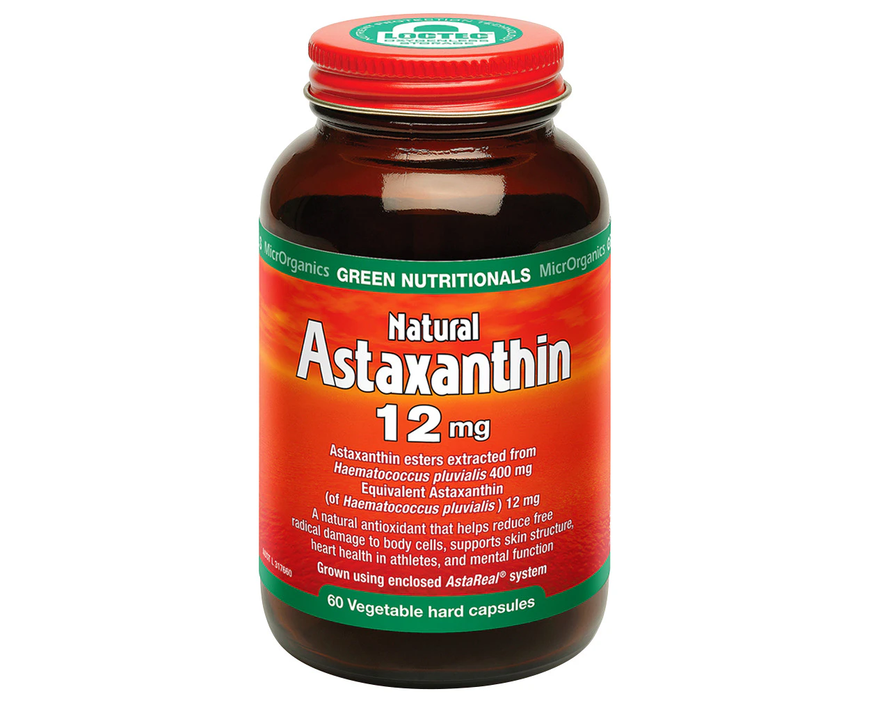 Green Nutritionals Natural Astaxanthin 12mg 60vc