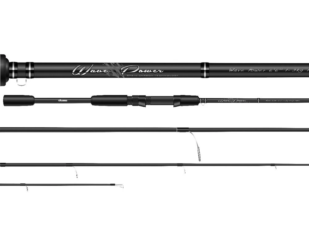 6'6 Okuma Wave Power 5-12kg Spin Rod - 2 Piece Spinning Fishing Rod