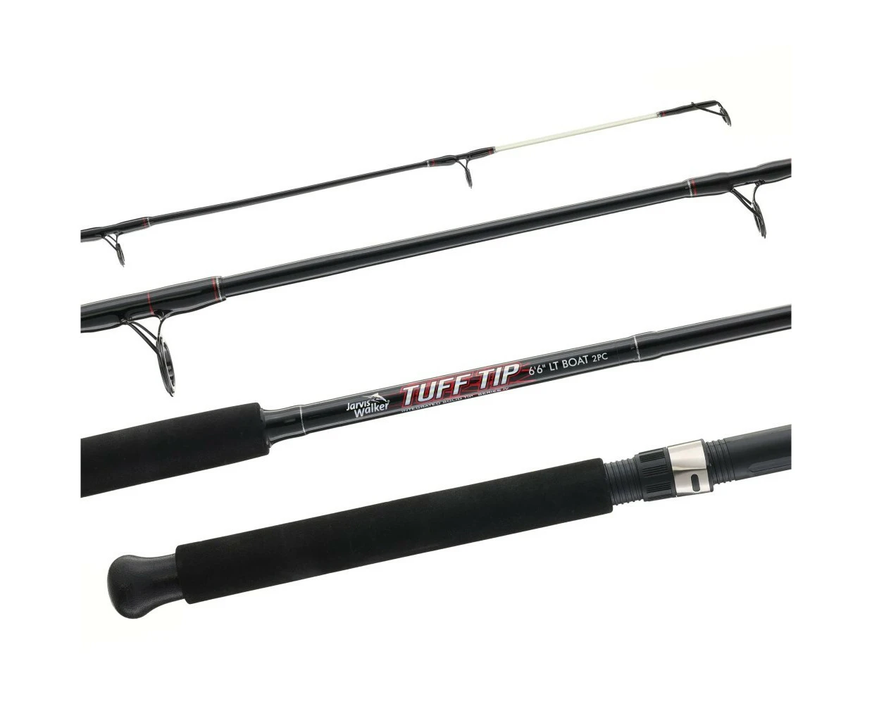 6'6 Jarvis Walker Tuff Tip 4-8kg Fishing Rod-2 Pce Spin Rod with Solid Glass Tip