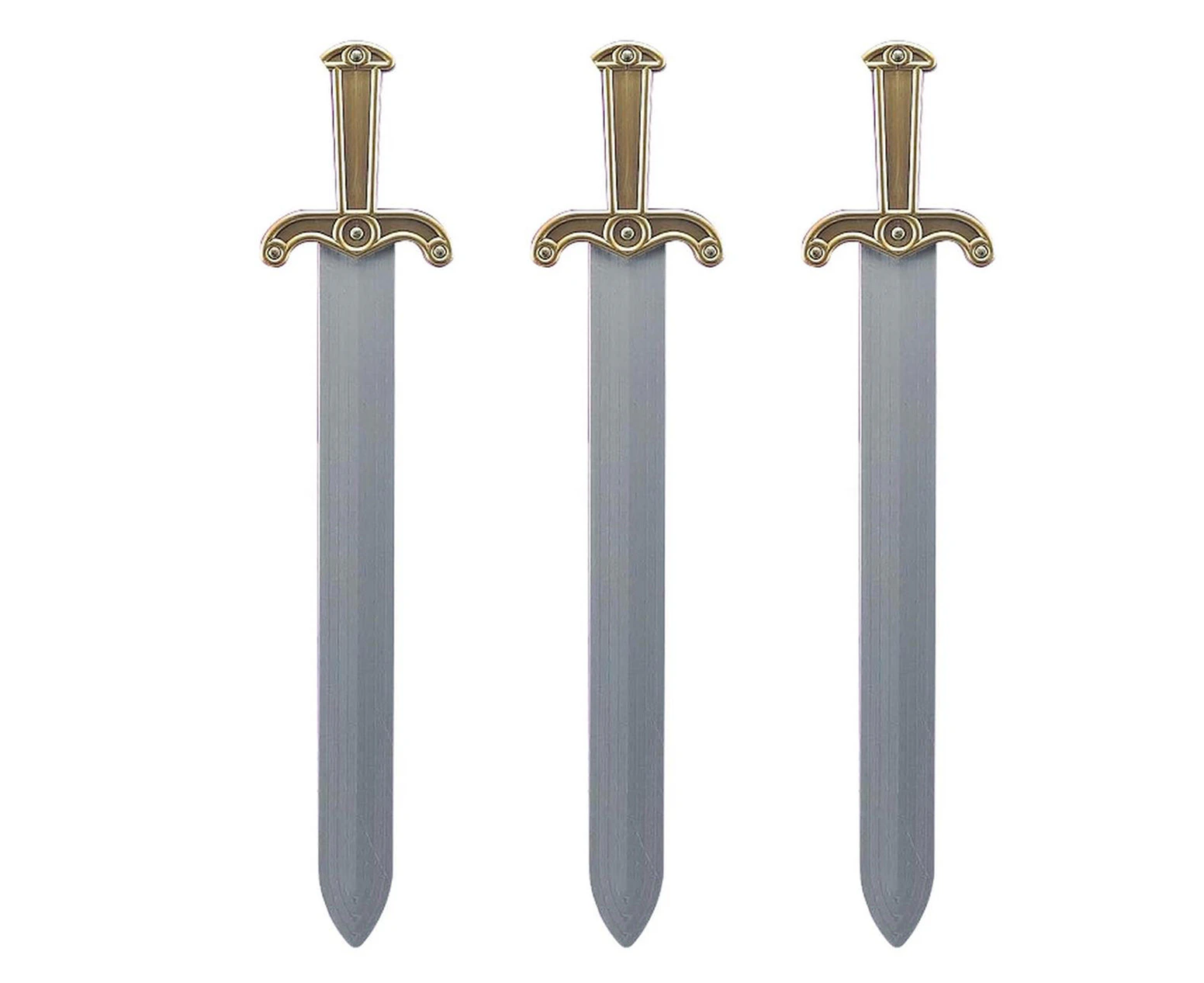 3PK Roman Greek Sword Weapon Gladiator Warrior Ancient Dress Up Party Accessory