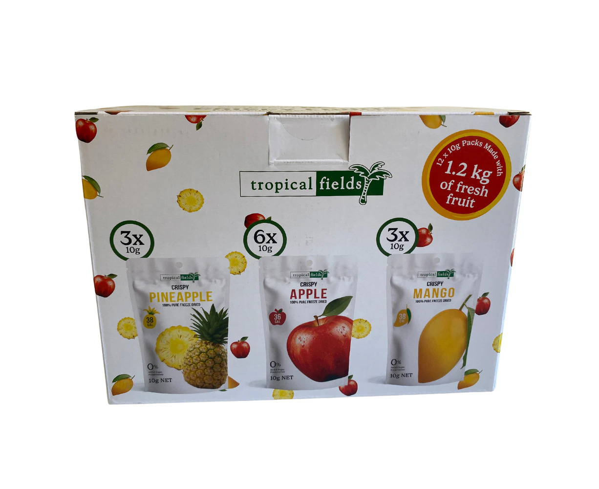 Tropical Fields Crispy Fruits 100% Pure Freeze Dried Fruit Variety Pack 120g