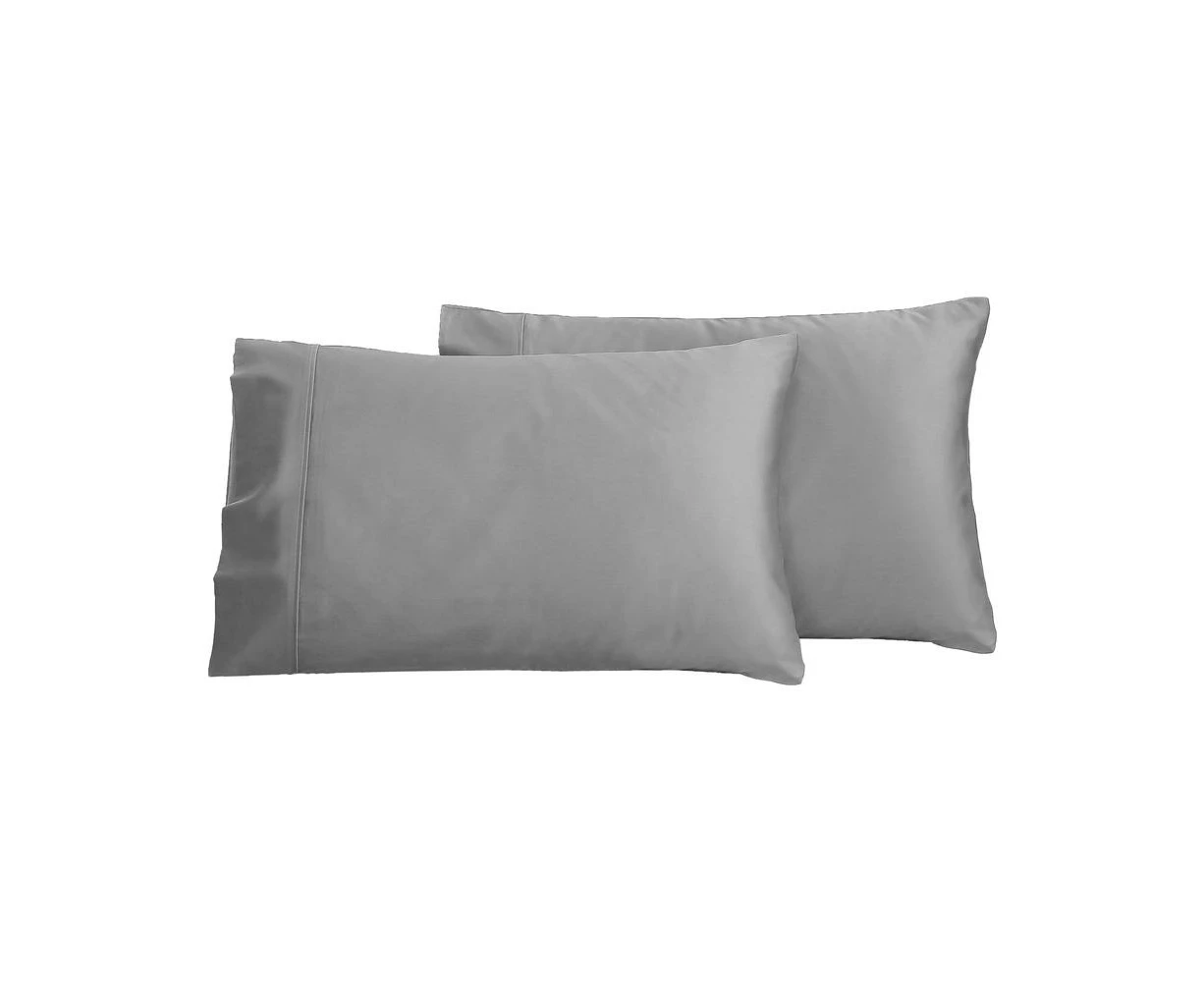 Bamboo Cotton Pillowcases, Twin Pack (Dove Grey) - King