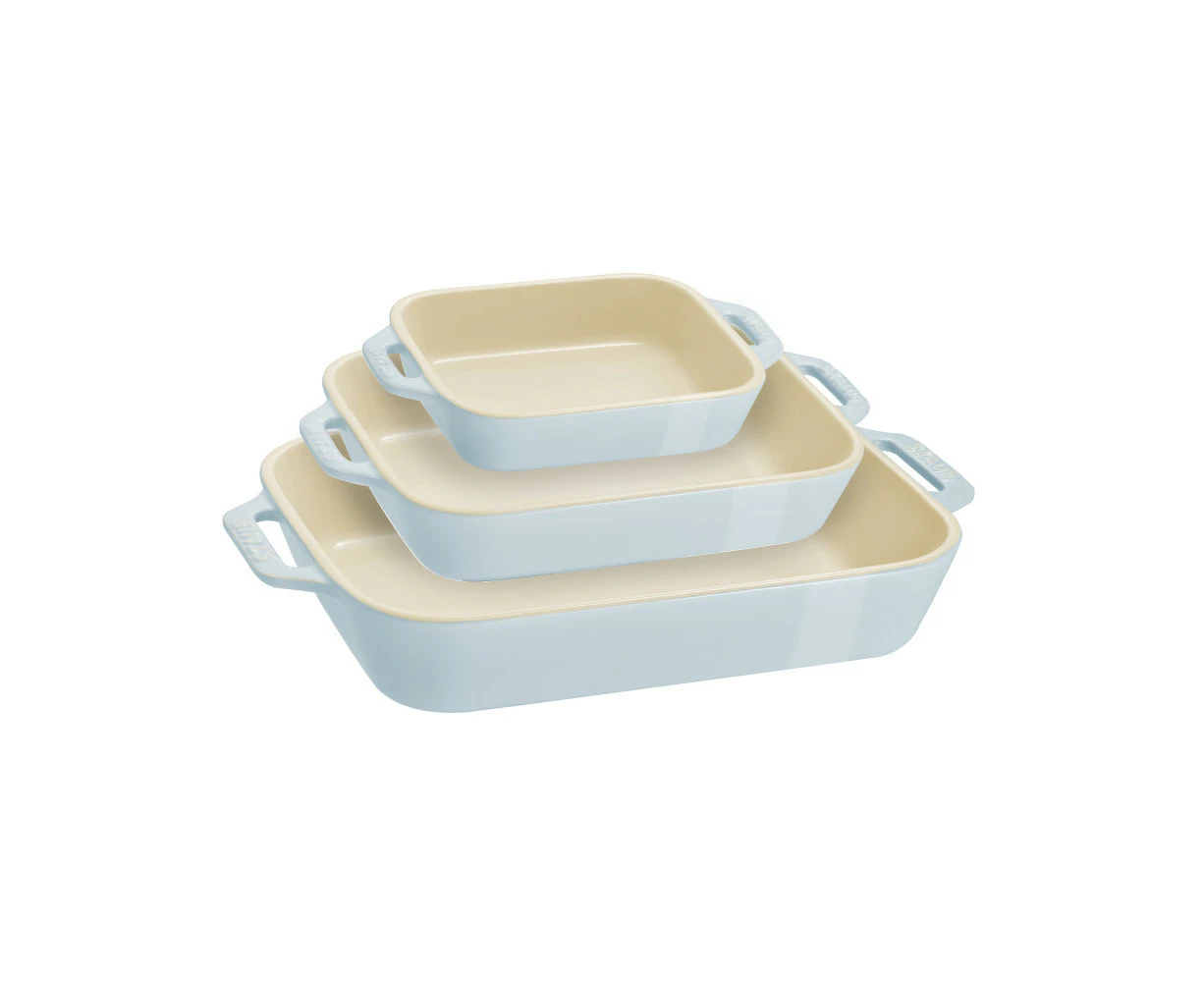 Staub Ceramic Oven Dish 3pc Set - Blue