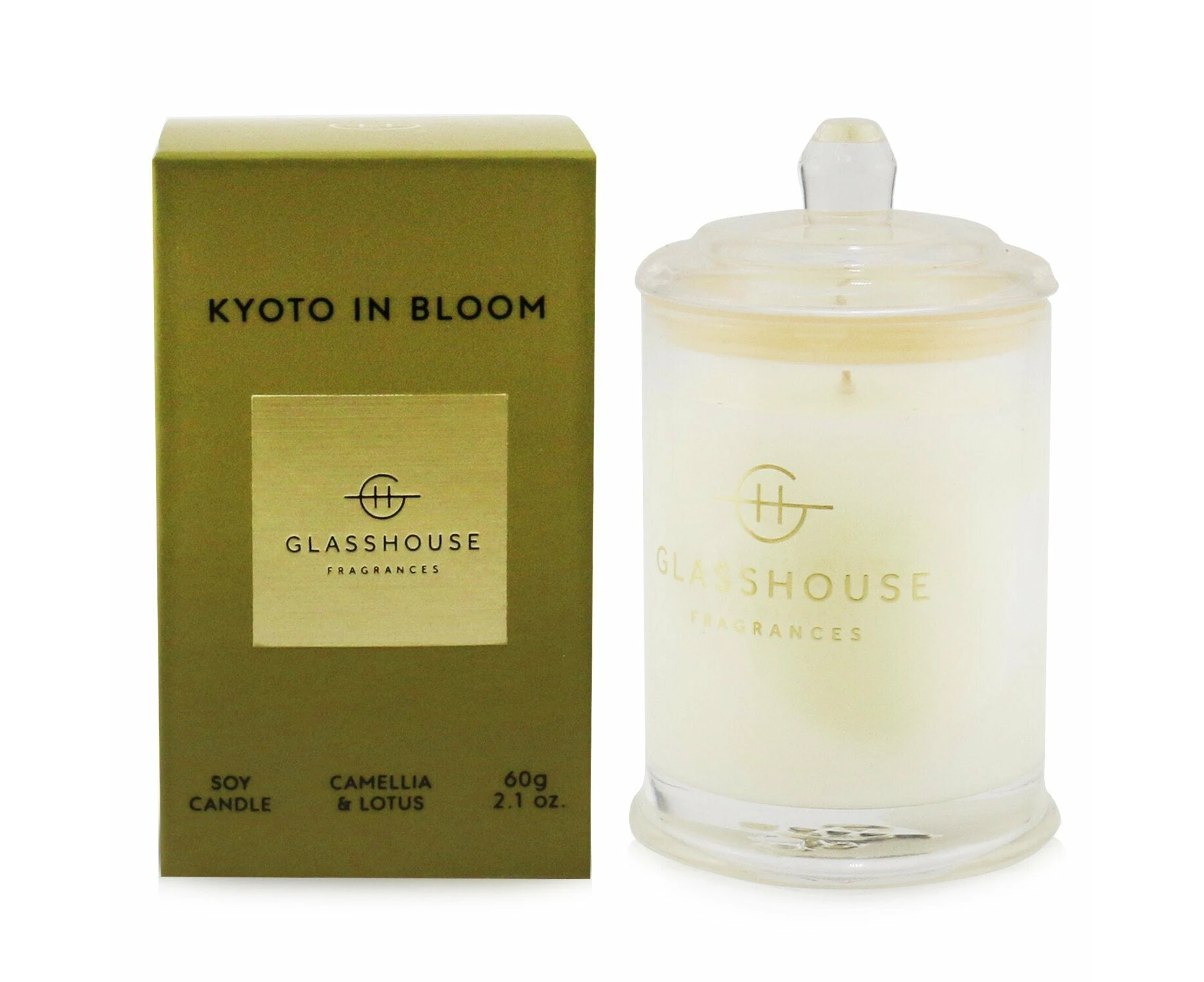 Glasshouse Triple Scented Soy Candle - Kyoto In Bloom (Camellia & Lotus)  60g/2.1oz