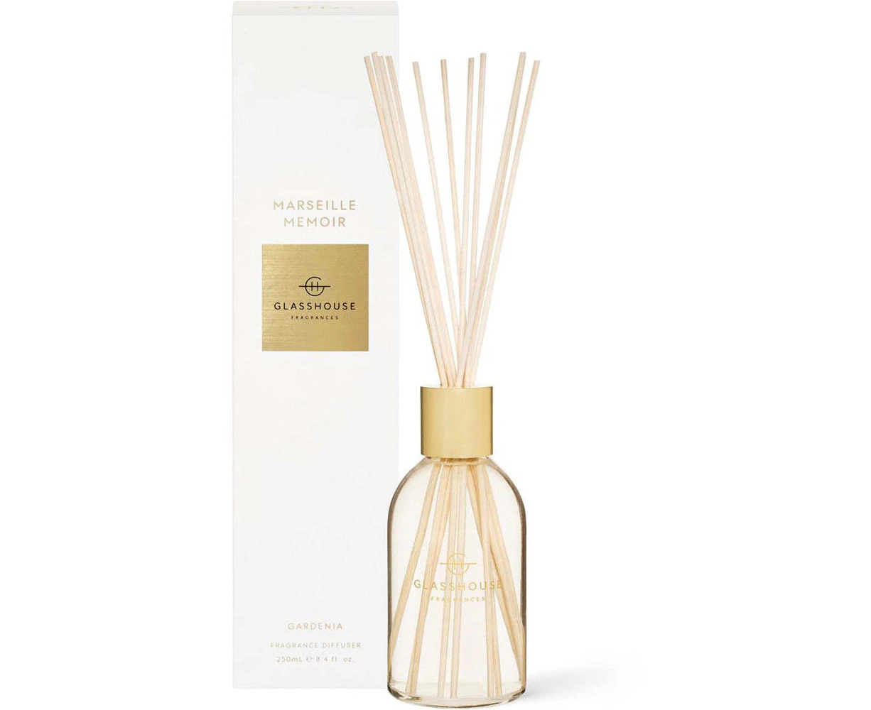 Glasshouse Fragrances Marseille Memoir 250ml Scented Reed Diffuser Gardenia