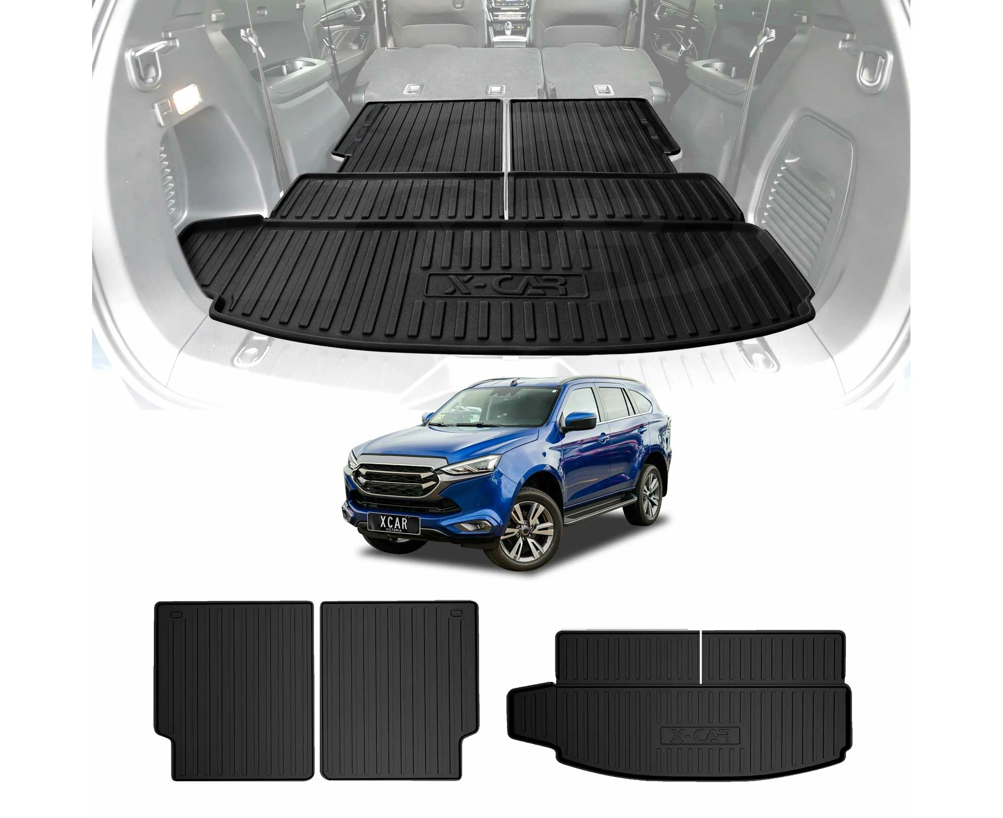 3-Pcs Boot Liner for Isuzu MU-X MUX 2022-2025 Heavy Duty Cargo Trunk Mat Luggage Tray