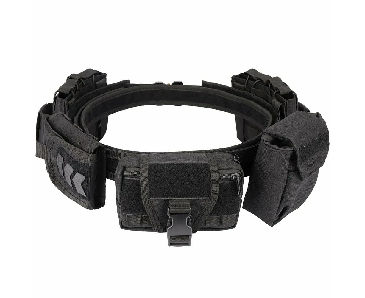 Tactical Nylon Utility Belt with Quick-Detach Buckle - (Black)