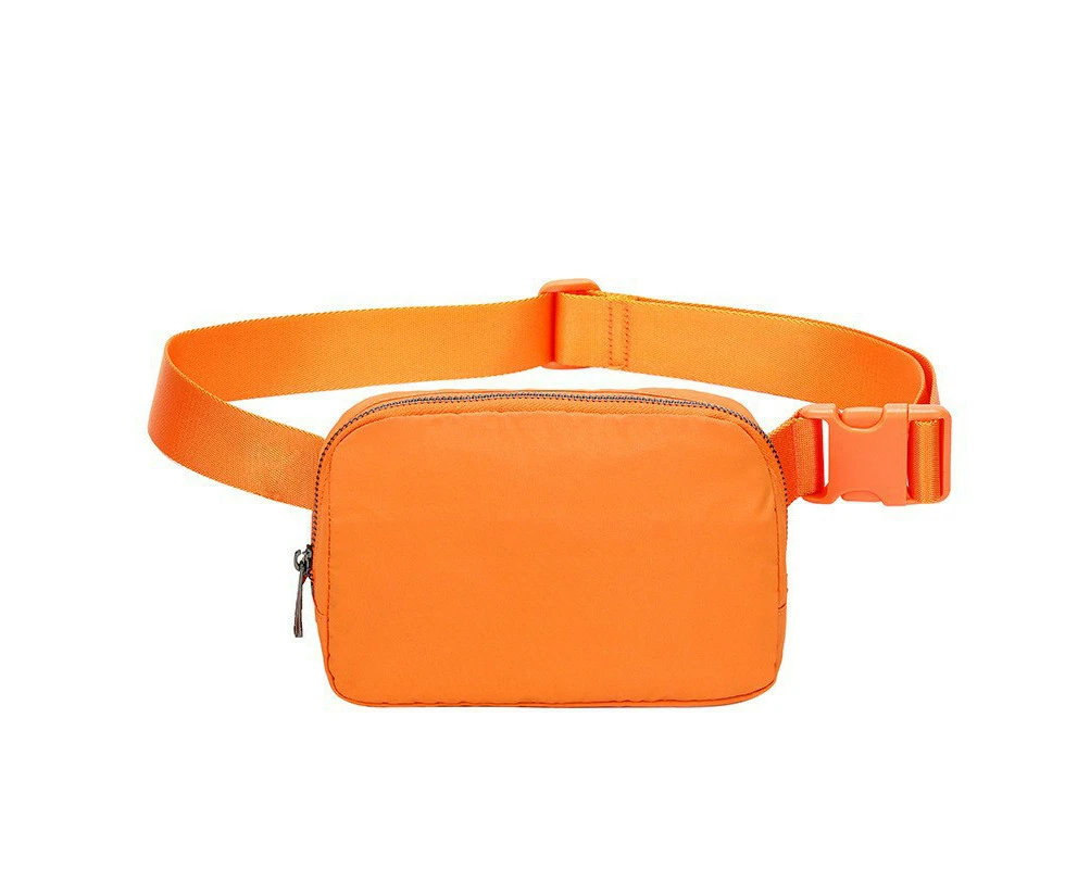 Women's Crossbody Bag Nylon Large Capacity Mobile Phone Bag Running Sports Waist Bag Orange