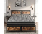 Metal Bed Frame Mattress Base Set Wood King Double Queen Pocket Spring HD Foam Q