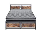 Metal Bed Frame Mattress Base Set Wood King Double Queen Pocket Spring HD Foam Q