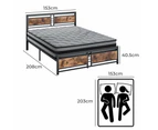 Metal Bed Frame Mattress Base Set Wood King Double Queen Pocket Spring HD Foam Q