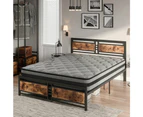 Metal Bed Frame Mattress Base Set Wood King Double Queen Pocket Spring HD Foam Q