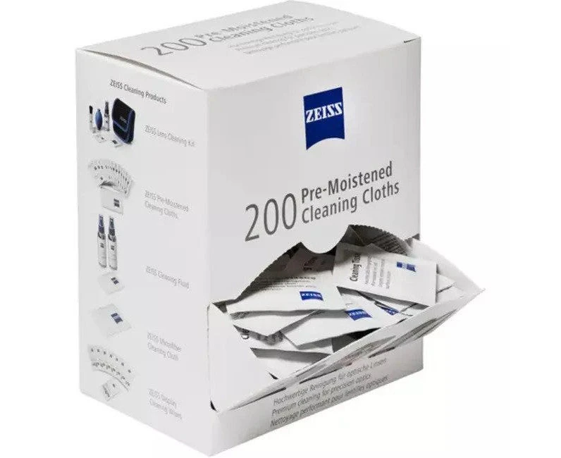 ZEISS Pre-Moistened Cleaning Cloths (Box of 200)