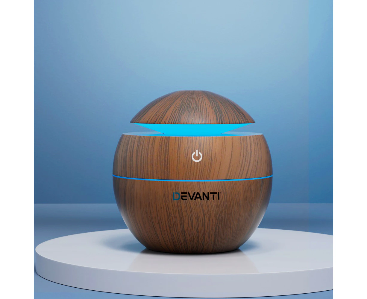 Devanti Aroma Diffuser Aromatherapy Dark Wood 130ml