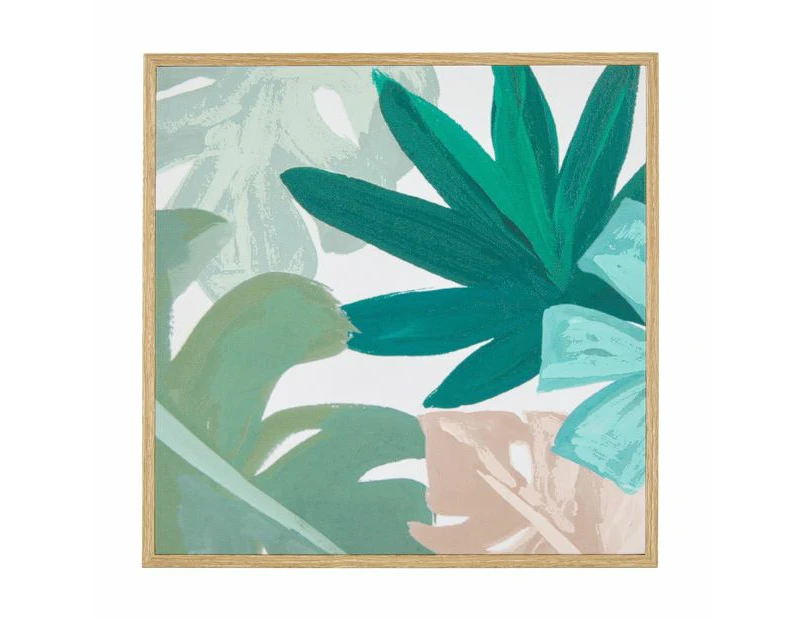 Green Palm Framed Canvas - Anko