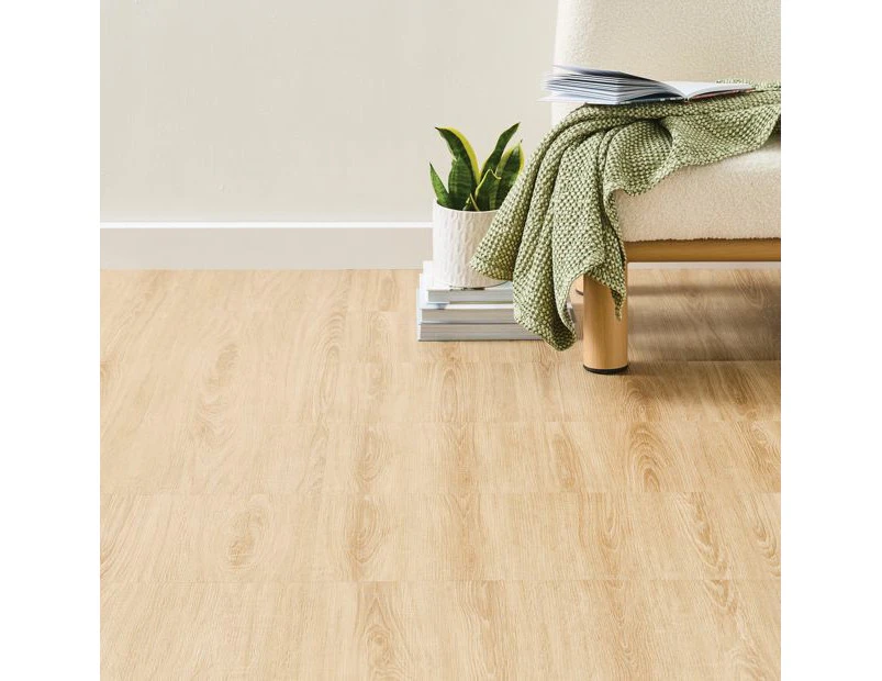 8 Pack Vinyl Floor Tiles, Oak Look - Anko