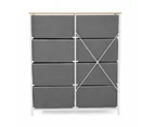 8 Drawer Chest, Grey - Anko