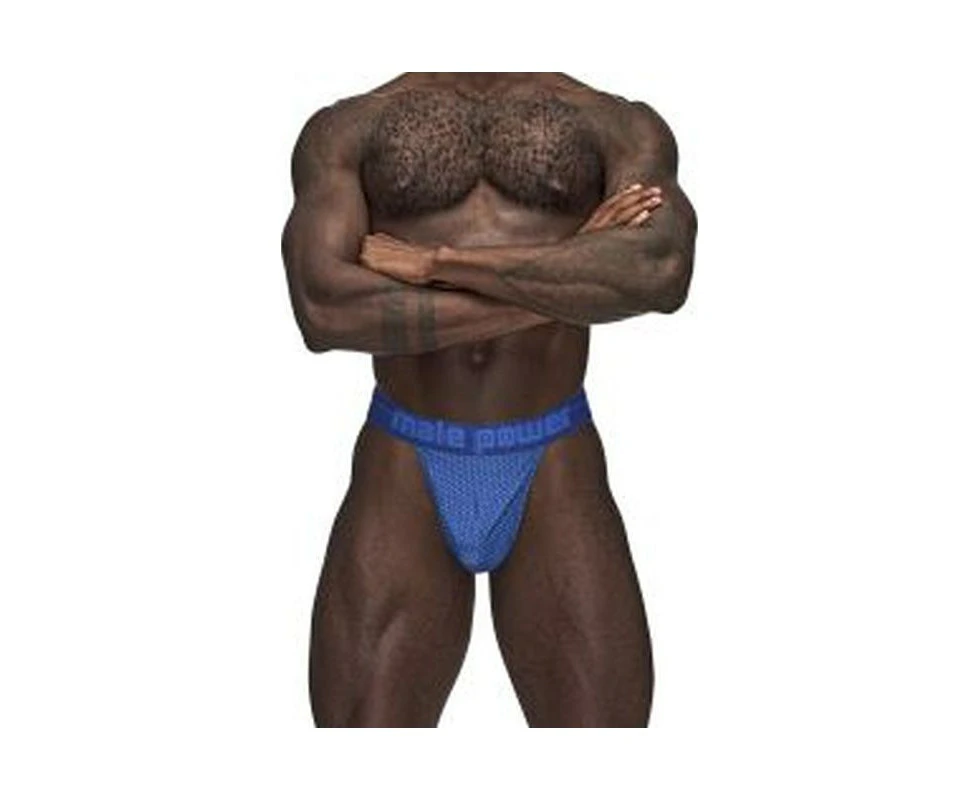 Male Power Sexagon Micro V Thong, , S/m, L/xl Blue