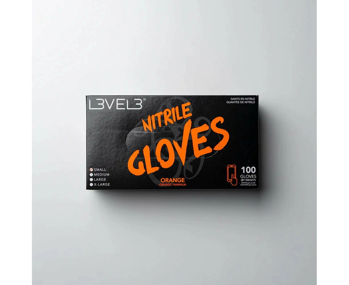 L3VEL3  Professional Nitrile Gloves - Orange