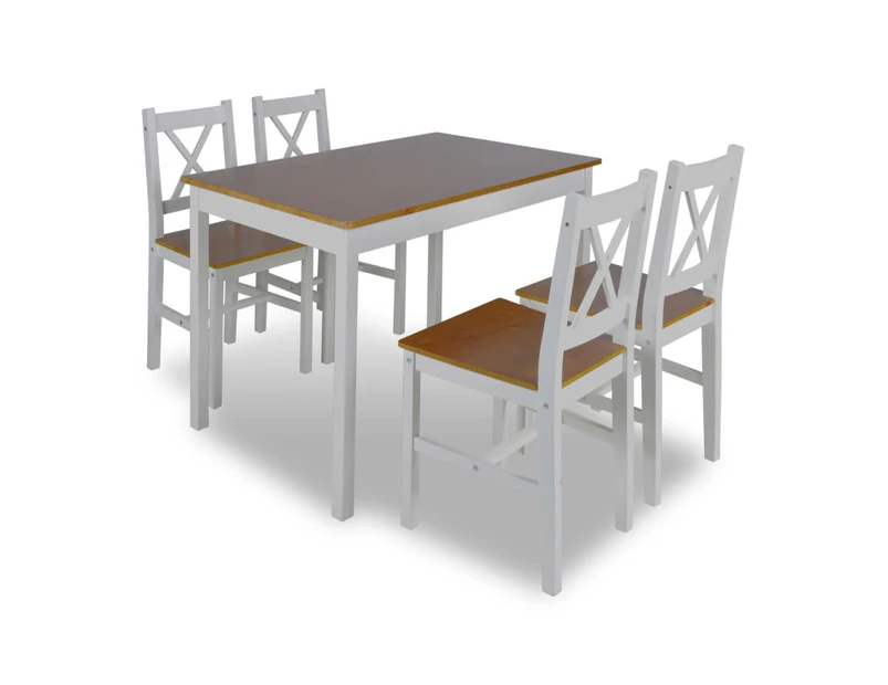 Dining Sets 5 Piece Dining Set Brown And White