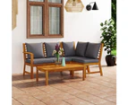 vidaXL 4 Piece Garden Lounge Set with Cushion Solid Acacia Wood