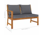 vidaXL 4 Piece Garden Lounge Set with Cushion Solid Acacia Wood