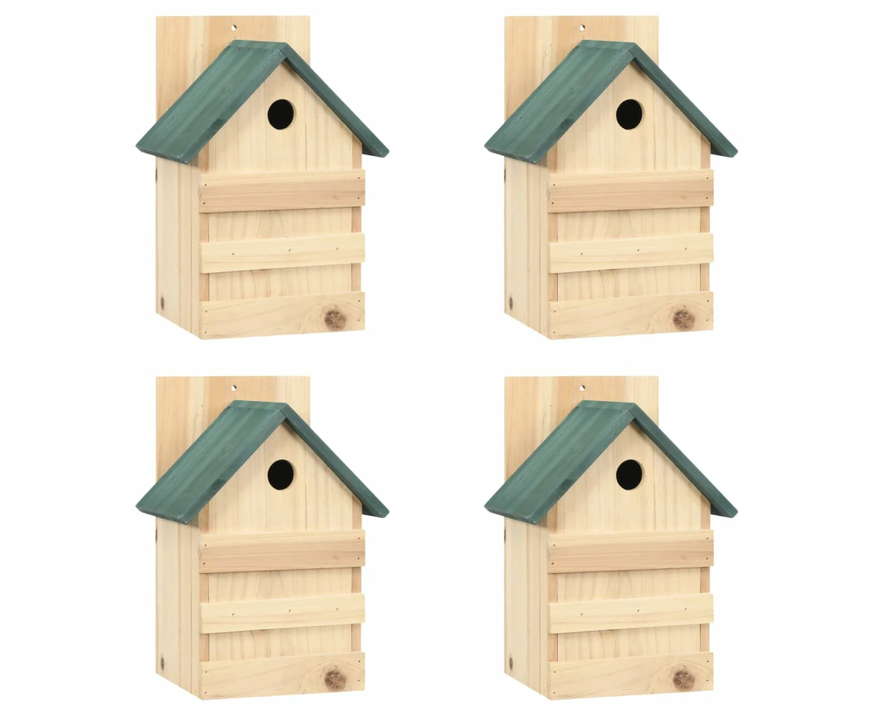 vidaXL Bird Houses 4 pcs 23x19x33 cm Firwood