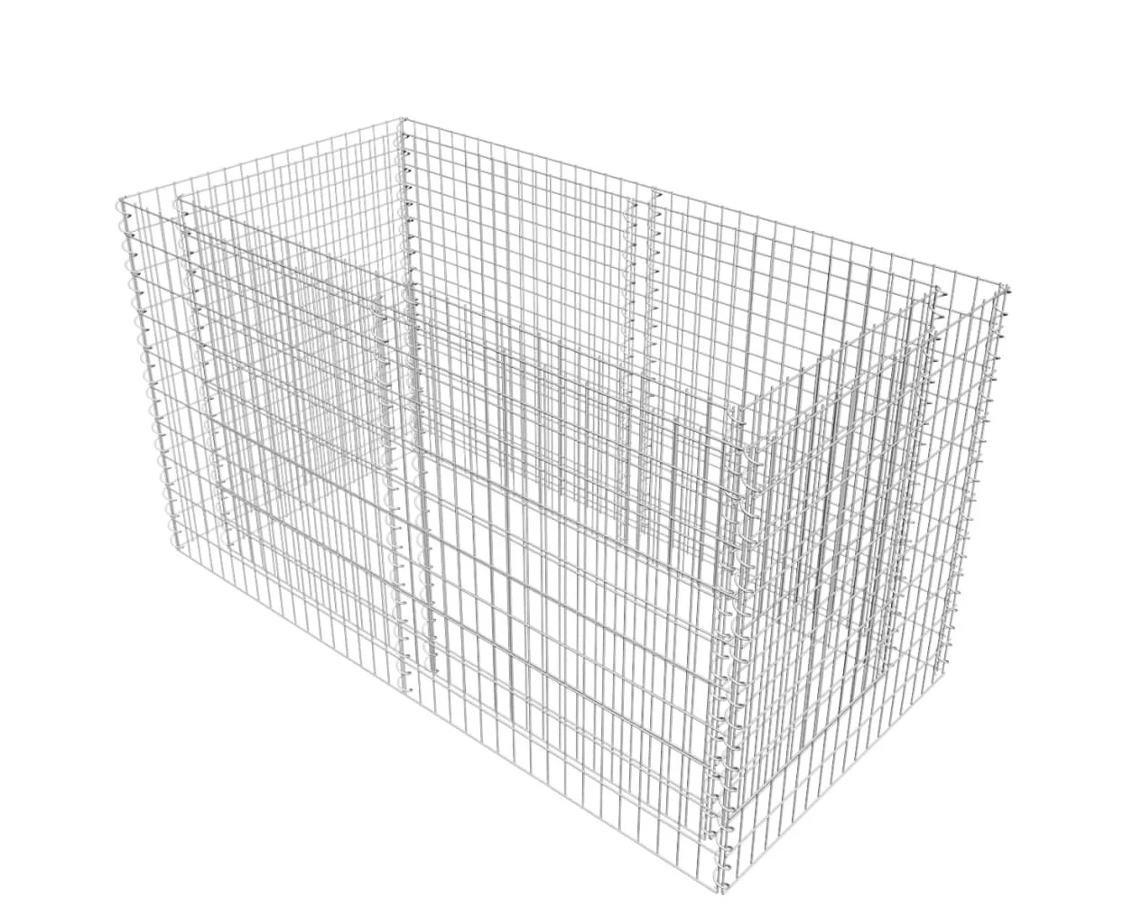 vidaXL Gabion Raised Bed Steel 180x90x100 cm Silver