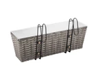 vidaXL Balcony Raised Beds 2 pcs 50 cm Grey Poly Rattan