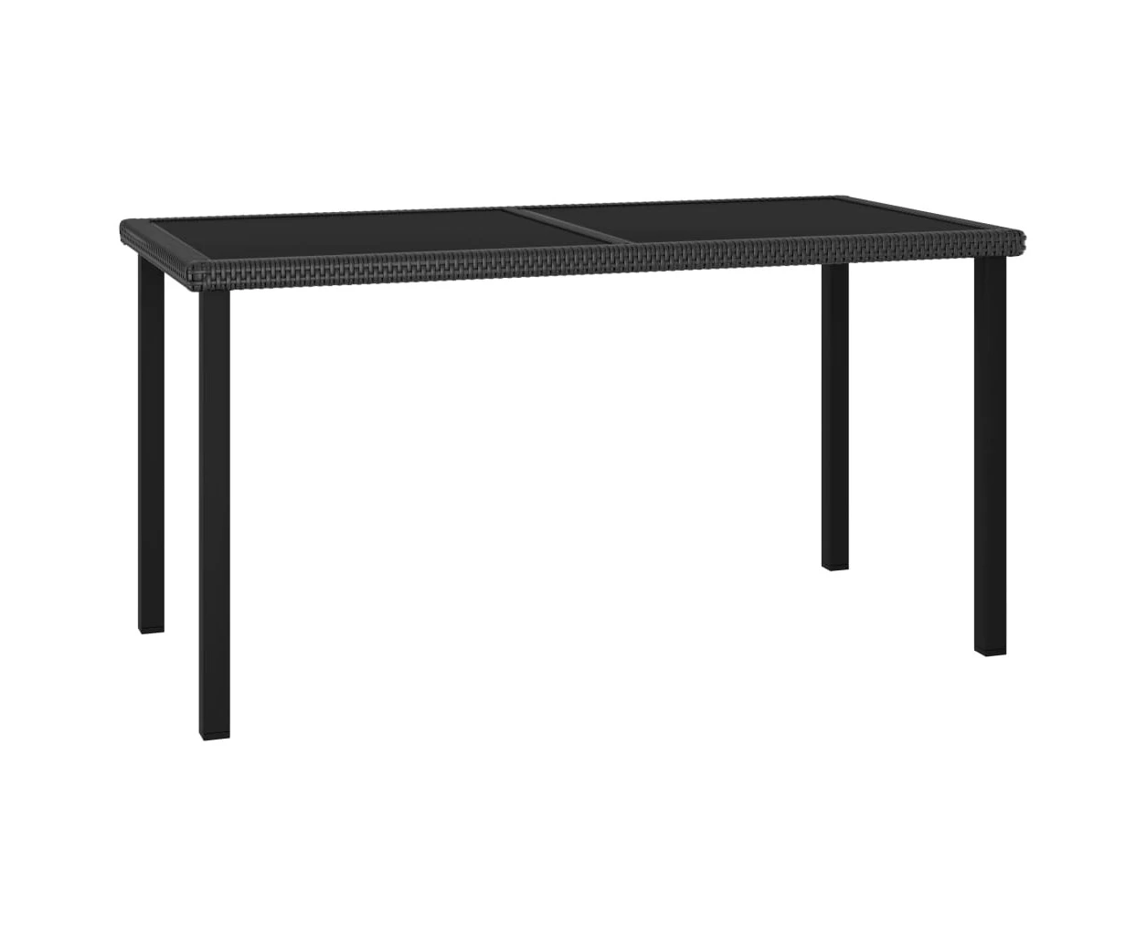 vidaXL Garden Dining Table Black 140x70x73 cm Poly Rattan