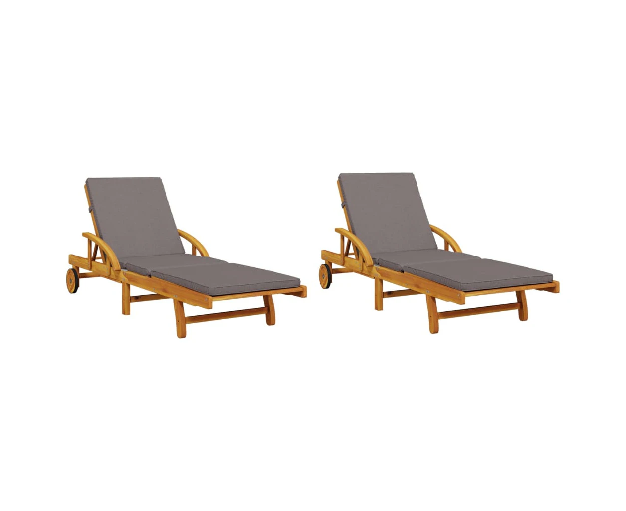 vidaXL Sun Loungers 2 pcs with Cushions 200x68x83 cm Solid Wood Acacia