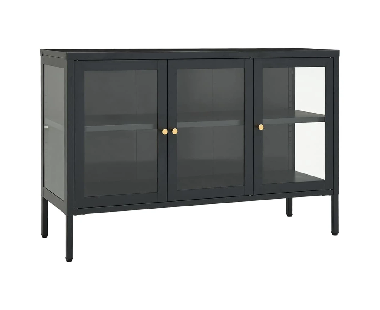 vidaXL Sideboard Anthracite 105x35x70 cm Steel and Glass