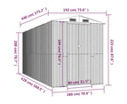 Garden Shed Anthracite 192x274x223 cm Galvanised Steel