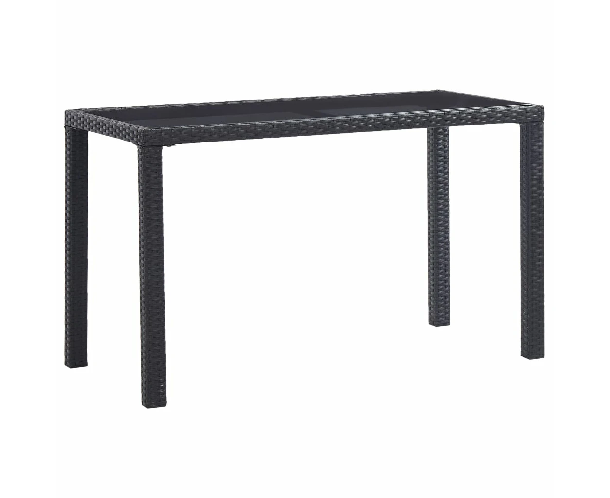 vidaXL Garden Table Black 123x60x74 cm Poly Rattan