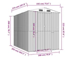 Garden Shed Anthracite 192x274x223 cm Galvanised Steel